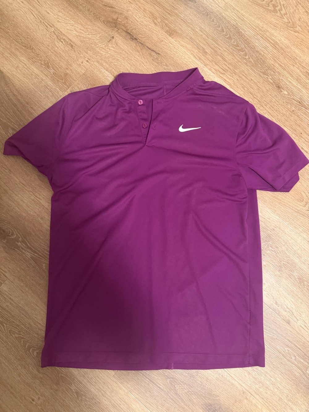 Nike Golf Magenta Blade Collar Short Sleeve Polo with White Swoosh